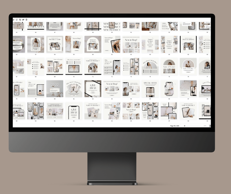 Beyond The Hustle 100 Digital Product Instagram Templates: Chic & Minimalist Posts