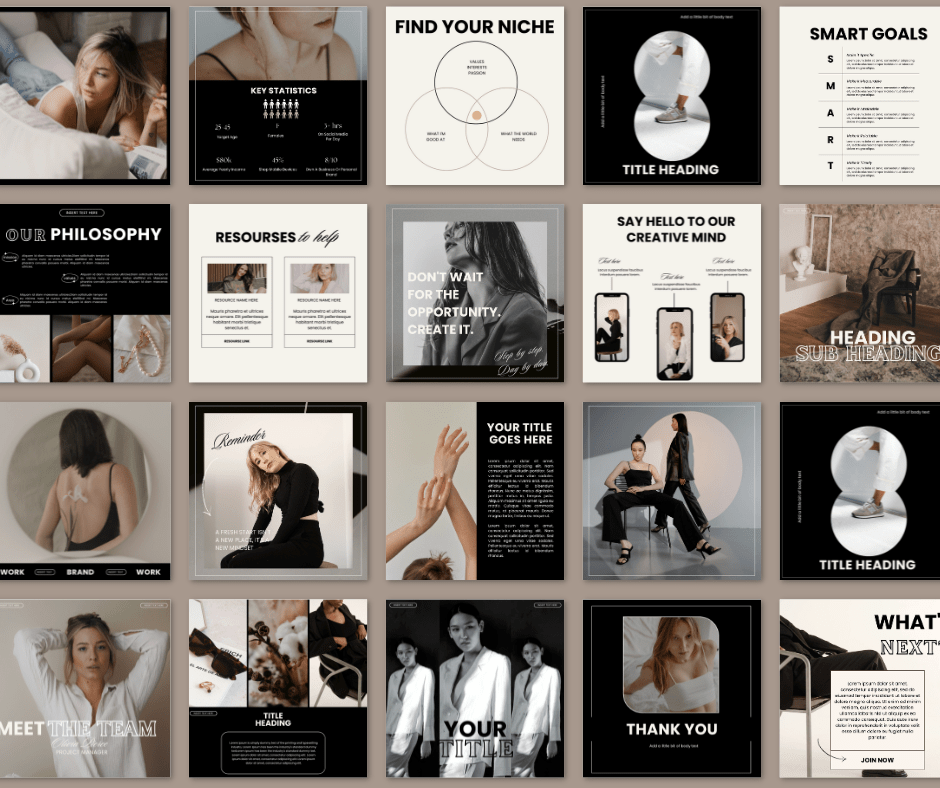 Beyond The Hustle 120 Modern Luxe Instagram Templates: Posts & Stories