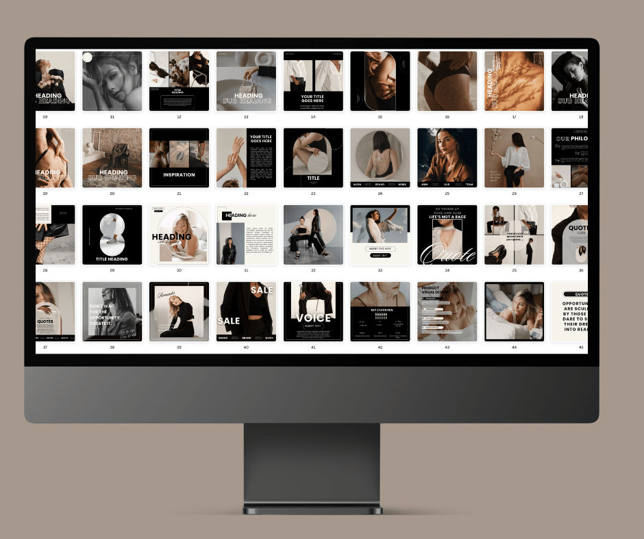 Beyond The Hustle 120 Modern Luxe Instagram Templates: Posts & Stories