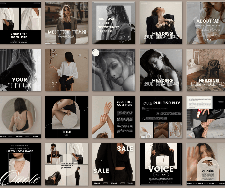 Beyond The Hustle 120 Modern Luxe Instagram Templates: Posts & Stories